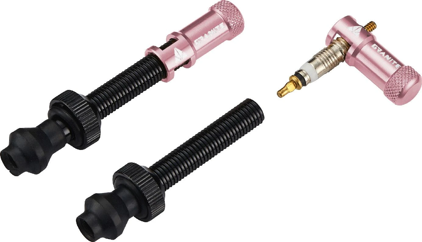 Granite Design Juicy Nipple Tubeless Valves 45 Mm With Valve Key Caps Pink 1 Granite Design Juicy Nipple Tubeless Valves 45 Mm With Valve Key Caps Pink