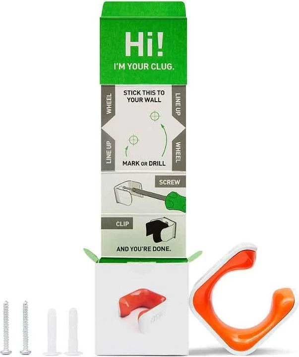 Hornit Clug M Hybrid Wall Mount Bike Rack (33-42mm / 1.3-1.75'') White / Orange 2 Hornit Clug M Hybrid Wall Mount Bike Rack (33-42mm / 1.3-1.75'') White / Orange - Image 2