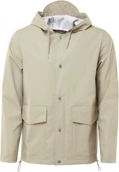 Waterproof Rains Short Hooded Coat Beige