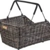 Basil Cento Rattan Look MIK Bicycle Basket Rear Brown