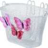 Basil Jasmin Butterfly Junior Bicycle Basket Front Or Rear White