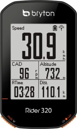 Bryton Rider 320T GPS Computer + Heart Rate Belt / Cadence Sensor