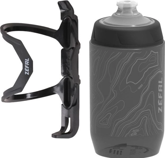 ZEFAL Pulse Z2 Bottle Cage With Sense Pro 50 Bottle Black / Grey 1 ZEFAL Pulse Z2 Bottle Cage With Sense Pro 50 Bottle Black / Grey