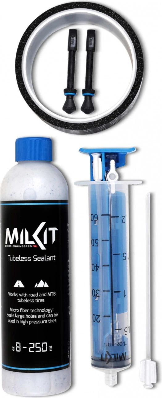 Milkit Tubeless Kit (29mm Rim Tape) 45mm Valves 1 Milkit Tubeless Kit (29mm Rim Tape) 45mm Valves