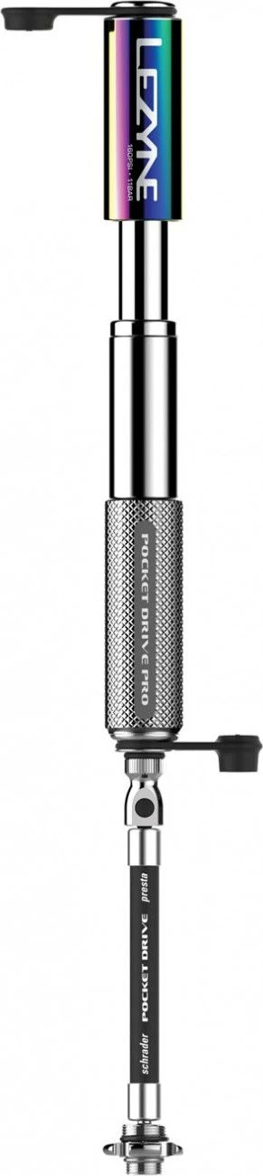 Lezyne Pocket Drive Pro Hand Pump (Max 160 Psi / 11 Bar) Neo Metal / Black 2 Lezyne Pocket Drive Pro Hand Pump (Max 160 Psi / 11 Bar) Neo Metal / Black - Image 2