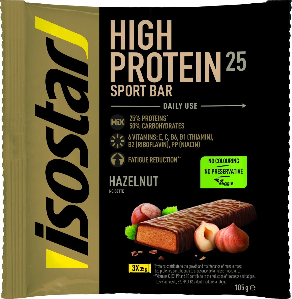 ISOSTAR 3 Bars High Protein 25 3x35gr (Hazel) 1 ISOSTAR 3 Bars High Protein 25 3x35gr (Hazel)