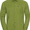 Long Sleeve Shirt Odlo Nikko Check Green Khaki