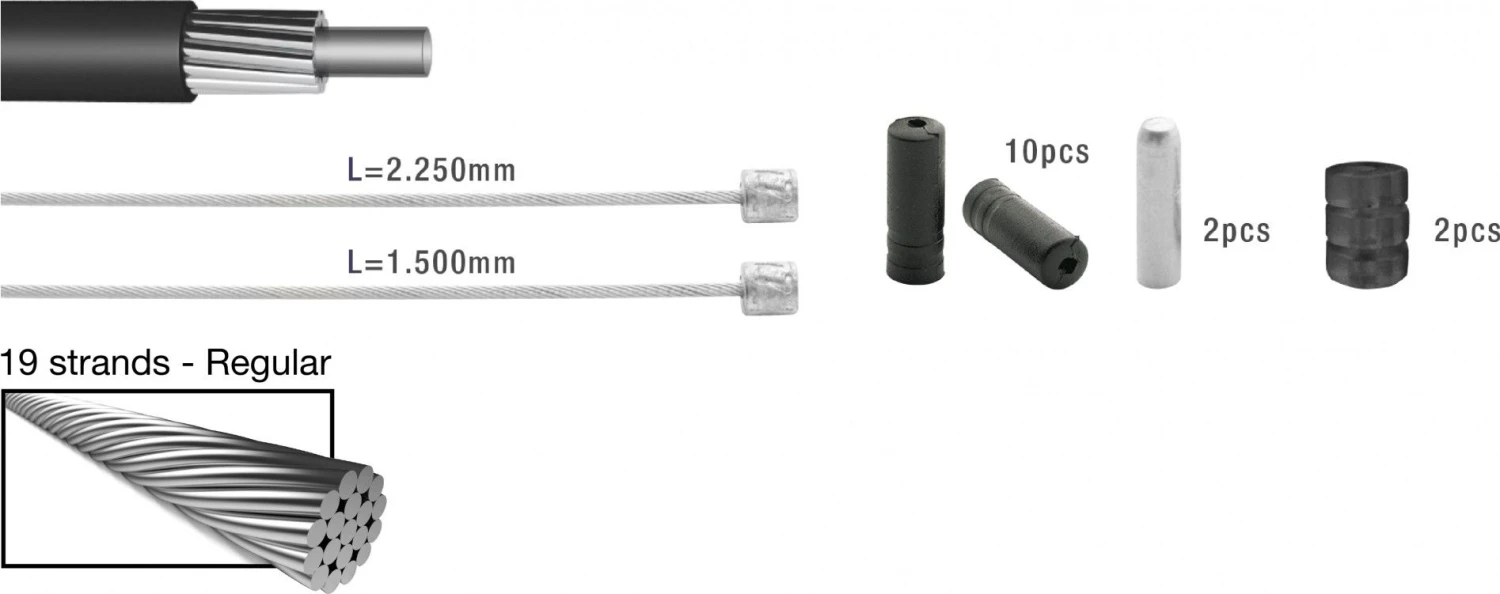 Elvedes Basic Cable Kit Transmission Cables Silver 2 Elvedes Basic Cable Kit Transmission Cables Silver - Image 2