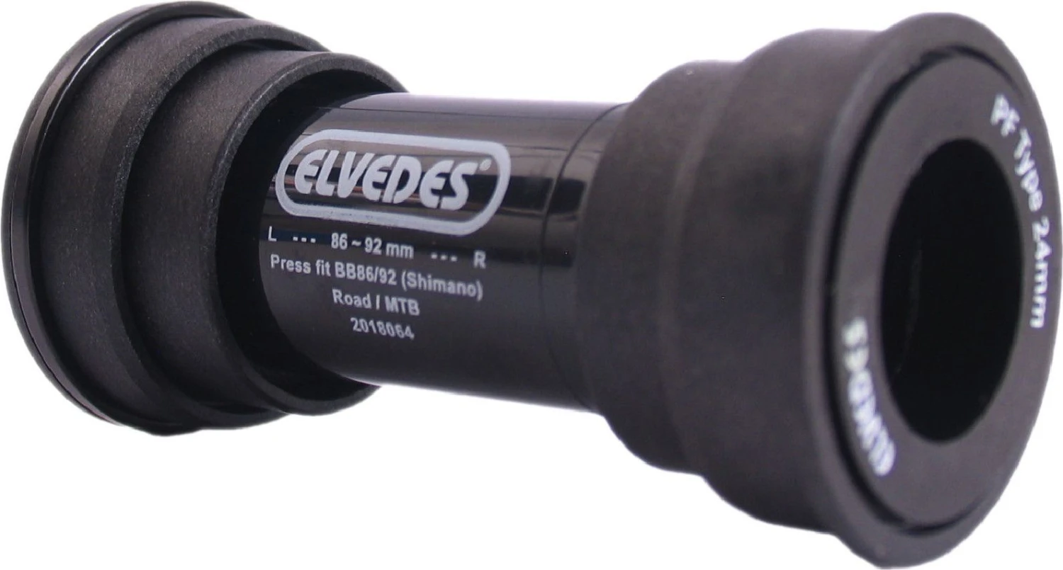 Elvedes Press Fit BB86 / 92 24mm Shimano Bottom Bracket Black 1 Elvedes Press Fit BB86 / 92 24mm Shimano Bottom Bracket Black