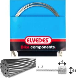 Elvedes 3000mm 1x19 Stainless Ø1,1mm Transmission Cable With N Ø4x4 Head