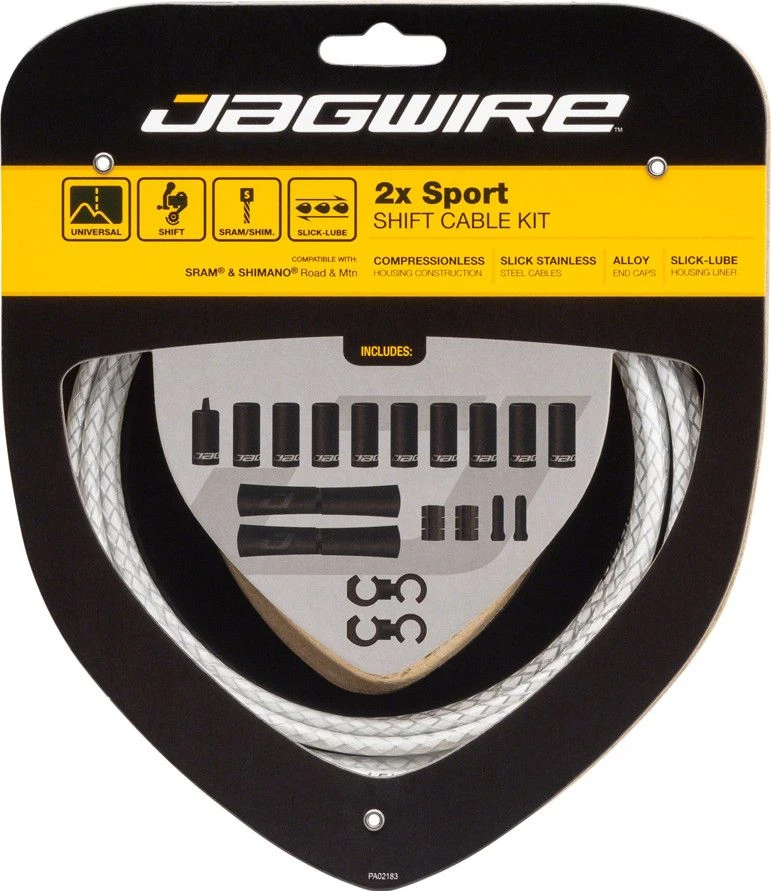 Jagwire 2x Sport Shift Kit Braided White 1 Jagwire 2x Sport Shift Kit Braided White