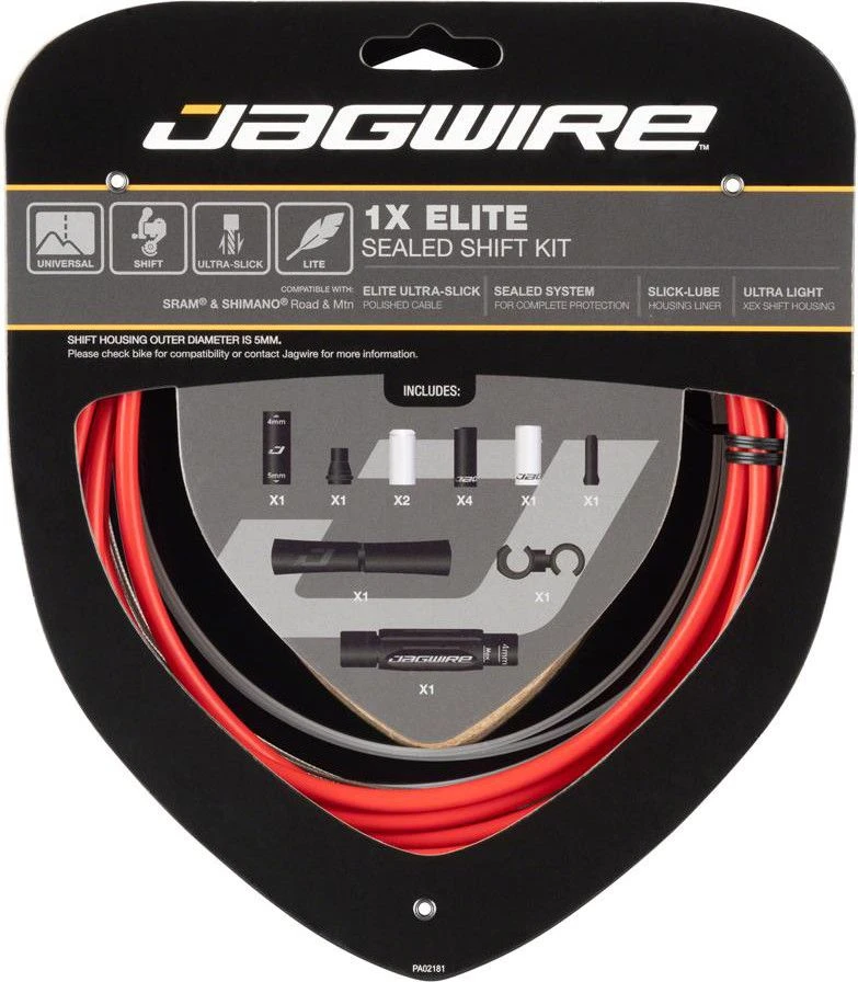 Jagwire 1x Elite Sealed Shift Kit Stealth Red 1 Jagwire 1x Elite Sealed Shift Kit Stealth Red