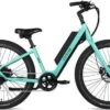 Aventon Pace 250 Step Trought Shimano Tourney 7S 250 Wh 650b Electric City Bike Celeste Green