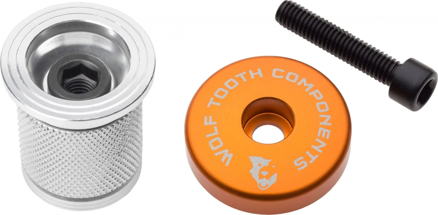 Wolf-tooth Wolf Tooth Compression Plug With Integrated Spacer Stem Cap 1 1/8'' Orange 2 Wolf-tooth Wolf Tooth Compression Plug With Integrated Spacer Stem Cap 1 1/8'' Orange - Image 2