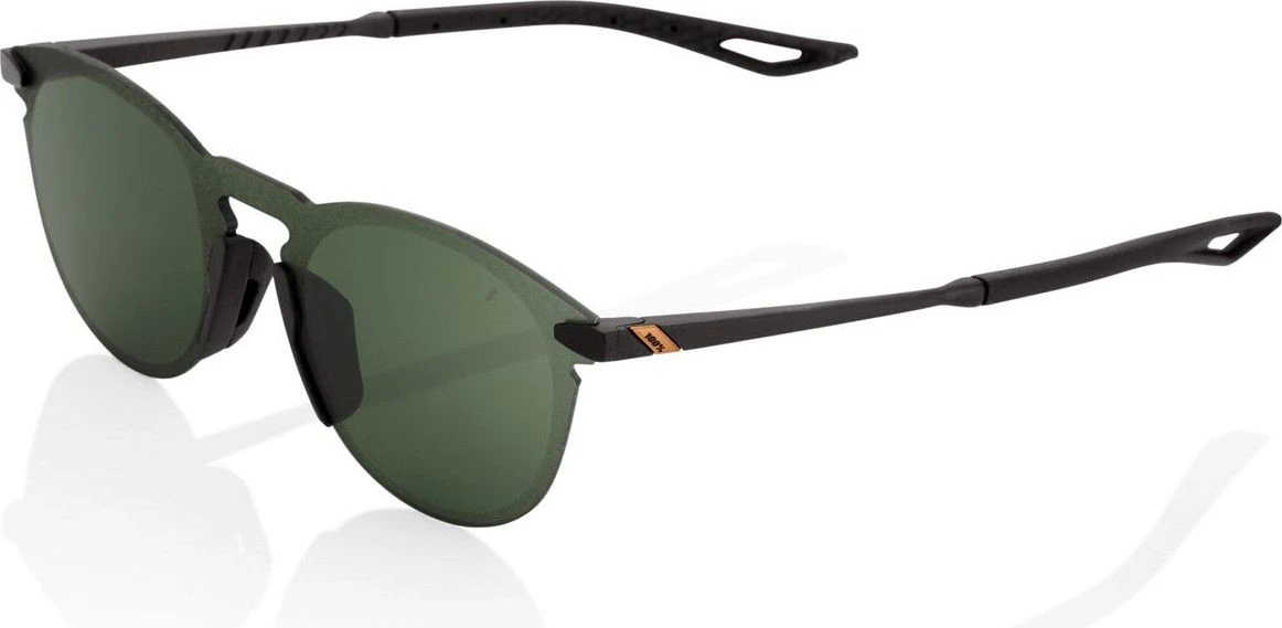 100% Legere Round Matte Black / Gray Green Mirror Sunglasses 1 100% Legere Round Matte Black / Gray Green Mirror Sunglasses