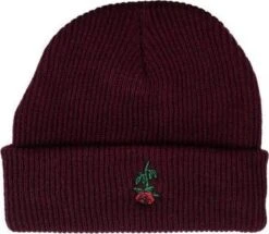 Subrosa Rose Embroderie Beanie Maroon