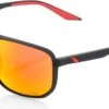 100% Konnor Sunglasses Soft Tact Black / Hiper Red Lens