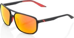 100% Konnor Sunglasses Soft Tact Black / Hiper Red Lens
