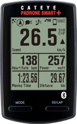 Cateye Padrone Smart+ Bike Computer Black
