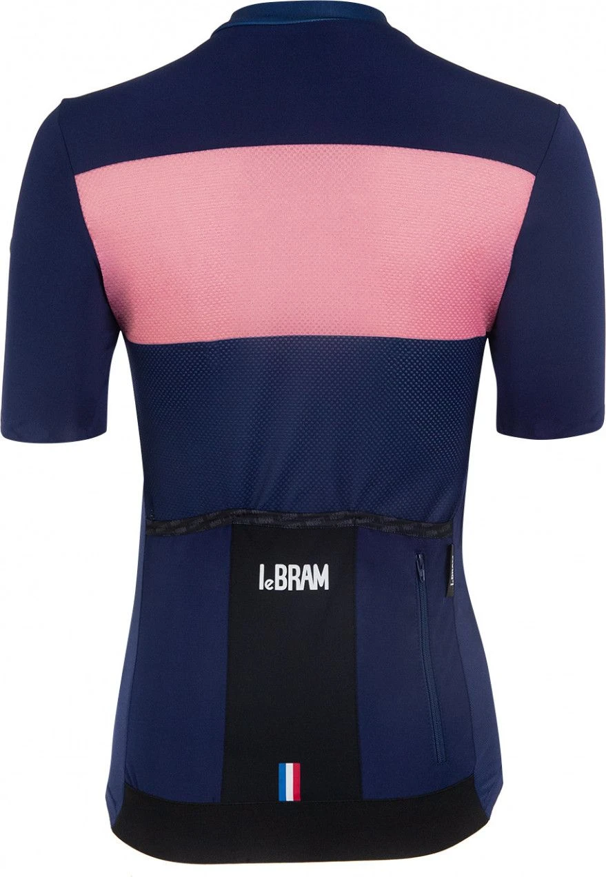LeBram Women's Eze Navy Pink Short Sleeve Jersey Tailored Fit 3 LeBram Women's Eze Navy Pink Short Sleeve Jersey Tailored Fit - Image 3