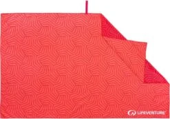 Lifeventure SoftFibre Printed Recycled Towel Geometric Coral Red