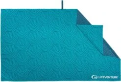 Lifeventure SoftFibre Printed Recycled Towel Geometric Teal Blue