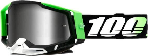 100% Racecraft 2 Mask Green / Black | Mirror Silver Glasses 1 100% Racecraft 2 Mask Green / Black | Mirror Silver Glasses