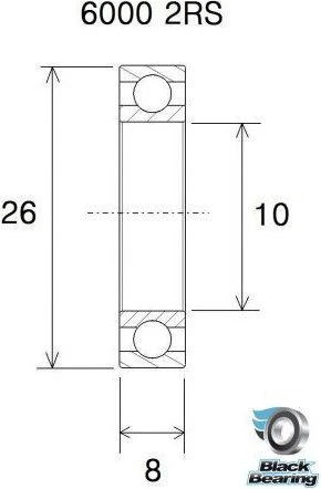 Black-bearing Black Bearing 6000-2RS Max 10 X 26 X 8 Mm 2 Black-bearing Black Bearing 6000-2RS Max 10 X 26 X 8 Mm - Image 2