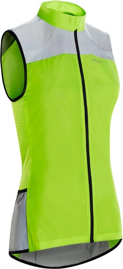 Triban Woman Windproof Vest Standard EN1150 Neon Yellow 1 Triban Woman Windproof Vest Standard EN1150 Neon Yellow