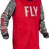 Fly Racing Kinetic Waves Kids Long Sleeve Jersey Red / Gray