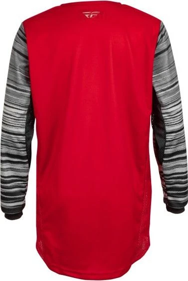 Fly Racing Kinetic Waves Kids Long Sleeve Jersey Red / Gray 2 Fly Racing Kinetic Waves Kids Long Sleeve Jersey Red / Gray - Image 2