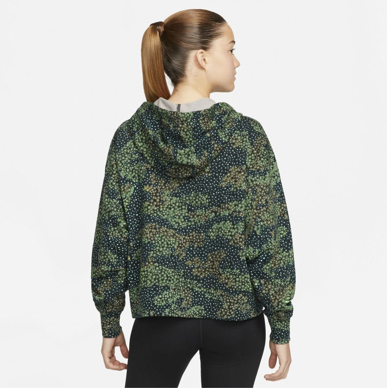 Nike Pro Dri-Fit Get Fit Camo Khaki Women's Hoodie 2 Nike Pro Dri-Fit Get Fit Camo Khaki Women's Hoodie - Image 2