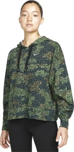 Nike Pro Dri-Fit Get Fit Camo Khaki Women's Hoodie