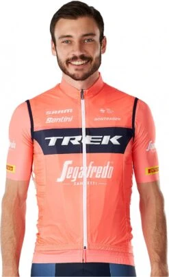 Santini X Trek Segafredo Sleeveless Windbreaker Vest Coral Pink