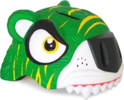 Kids Crazy Safety Tiger Green Helmet
