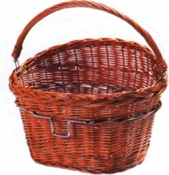 KLICKFIX Front Rack WICKER With Handle And Handlebar Mount Brown