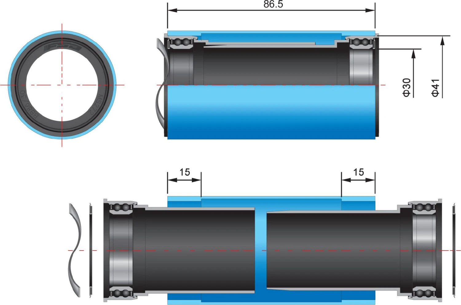 Pressfit FSA BB86 Adapter For BB386 Evo Crankset 2 Pressfit FSA BB86 Adapter For BB386 Evo Crankset - Image 2