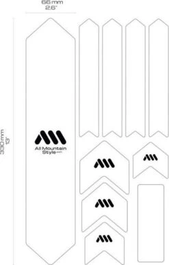 All-mountain-style ALL MOUNTAIN STYLE XL Frame Guard Kit - 10 Pcs - Grey White -Component Bike Gear 5a2529049d79f