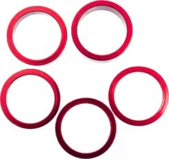 Parts 8.3 Kit Of Aluminium Spacers (x5) Red -Component Bike Gear 5a7ac29a4f569
