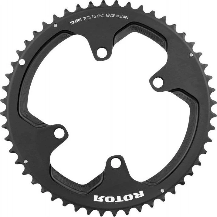 ROTOR ALDHU 3D+/ Shimano Round Chainring External 4x110mm Black 1 ROTOR ALDHU 3D+/ Shimano Round Chainring External 4x110mm Black