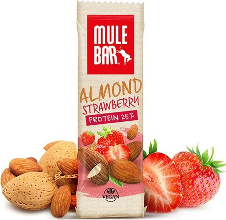 MuleBar Vegan Protein Bar Almond Strawberry 40 G 1 MuleBar Vegan Protein Bar Almond Strawberry 40 G