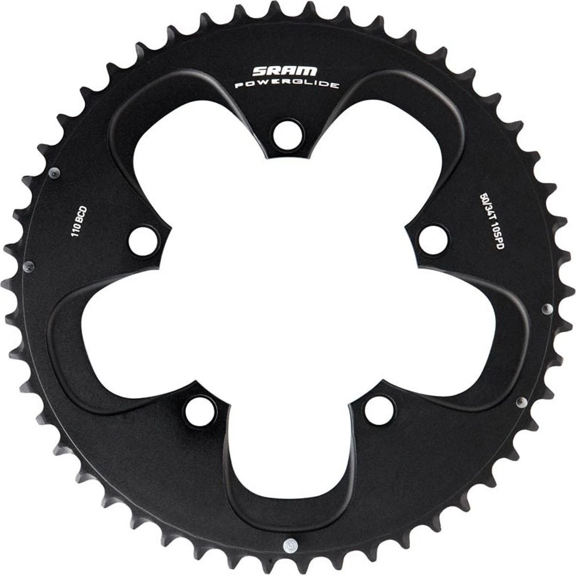SRAM Chainring PowerGlide BCD 110mm 10S External Black 1 SRAM Chainring PowerGlide BCD 110mm 10S External Black