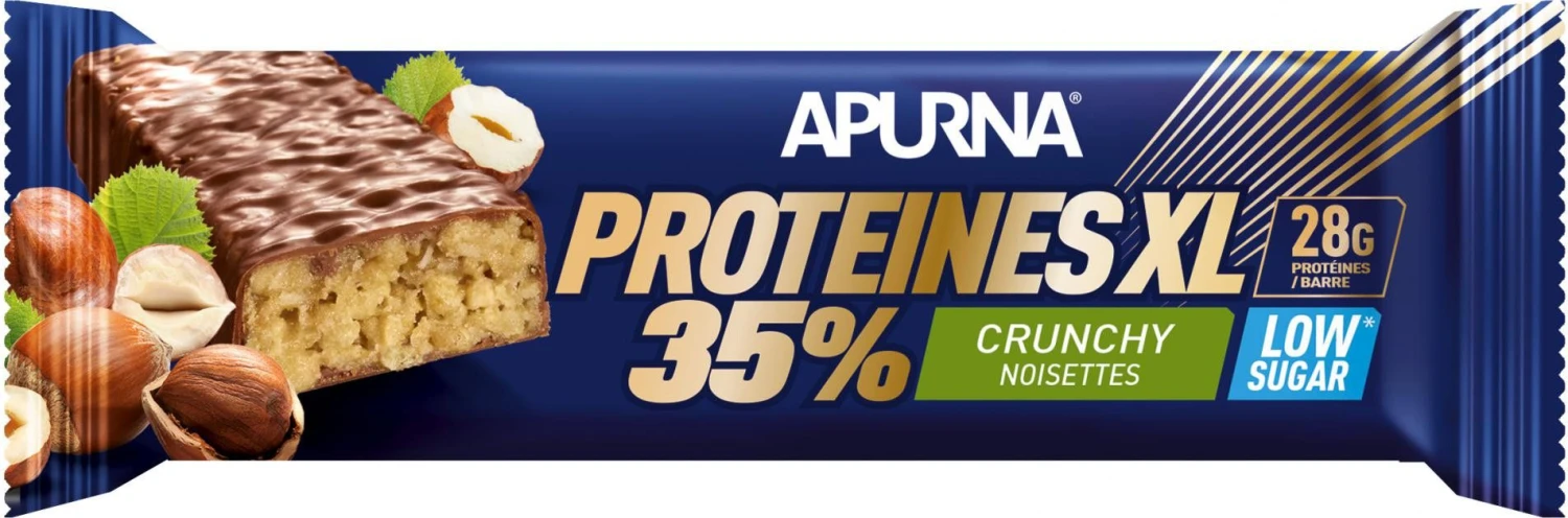 APURNA Barre Hyperprotéinée Crunchy XL Noisette 80g 1 APURNA Barre Hyperprotéinée Crunchy XL Noisette 80g