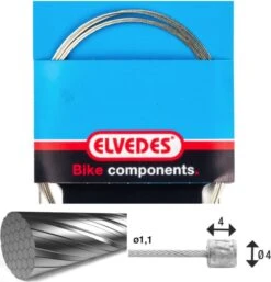 Elvedes Gear Cable 2250 7x7 Stainless Slick 1.1 With Head N 4x4
