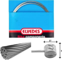 Elvedes Brake Cable 2 250mm 1x19 Stainless Wire Ø1,5mm T-head Ø7x6mm