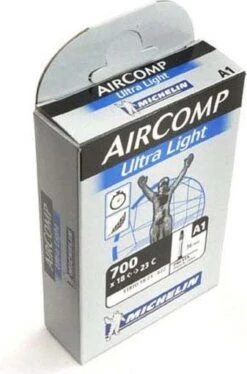 Michelin A1 AirComp Ultralight Road Bike Tube 700x18c - 700x23c Presta 60mm